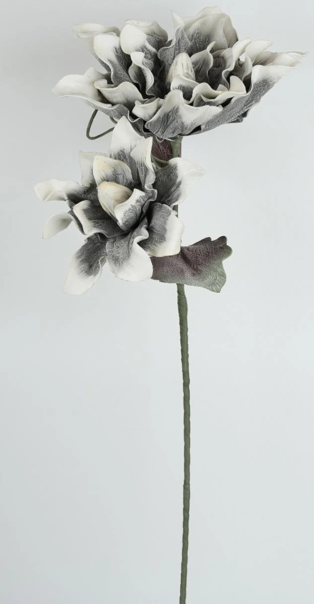 Magnolia Flower X 2Flr Foam Flower Stick